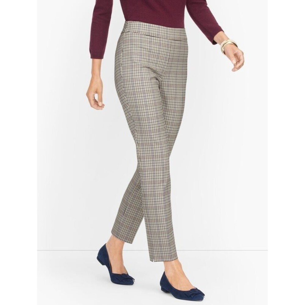 Talbots Womens Chatham Ankle Pants Turning Plaid Business Casual Size 12P